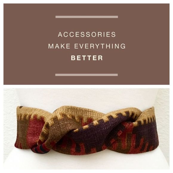 Vintage Twist Tapestry Fabric Belt Velcro Fastener - Picture 1 of 8